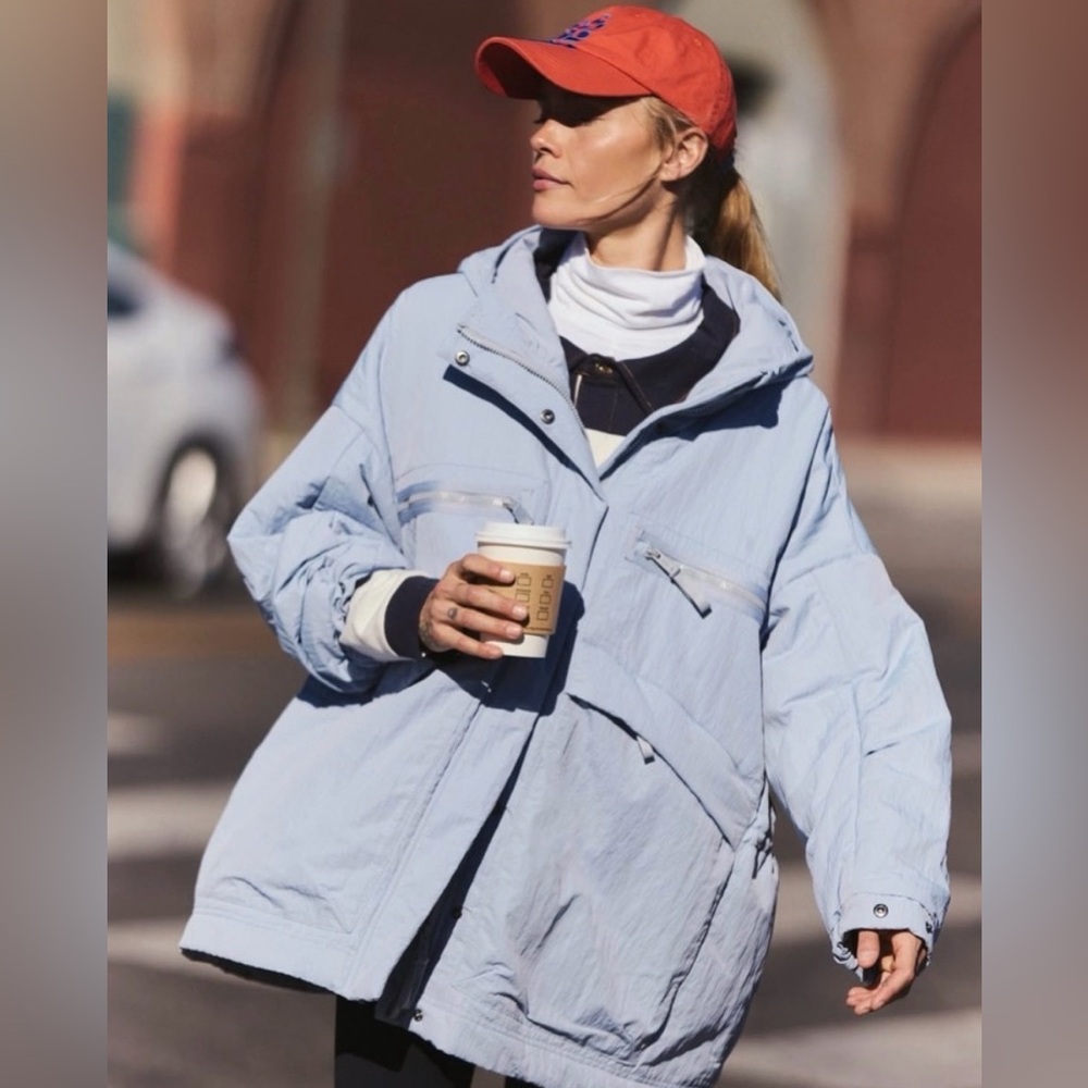 NWT FREE PEOPLE Billie Boxy Lightweight Insulated Jacket $248 M-L Steel Gray
